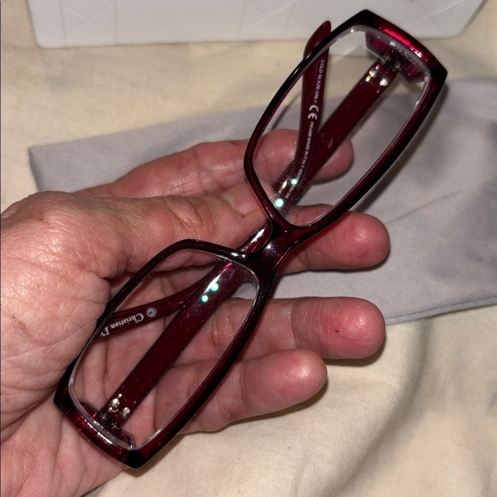 Dior Burgundy Women's Glasses - Picture 4 of 9